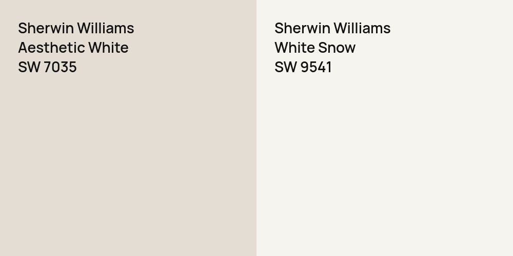 Sherwin Williams Aesthetic White vs. Sherwin Williams White Snow