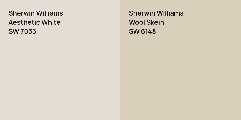 Sherwin Williams Aesthetic White vs. Sherwin Williams Wool Skein