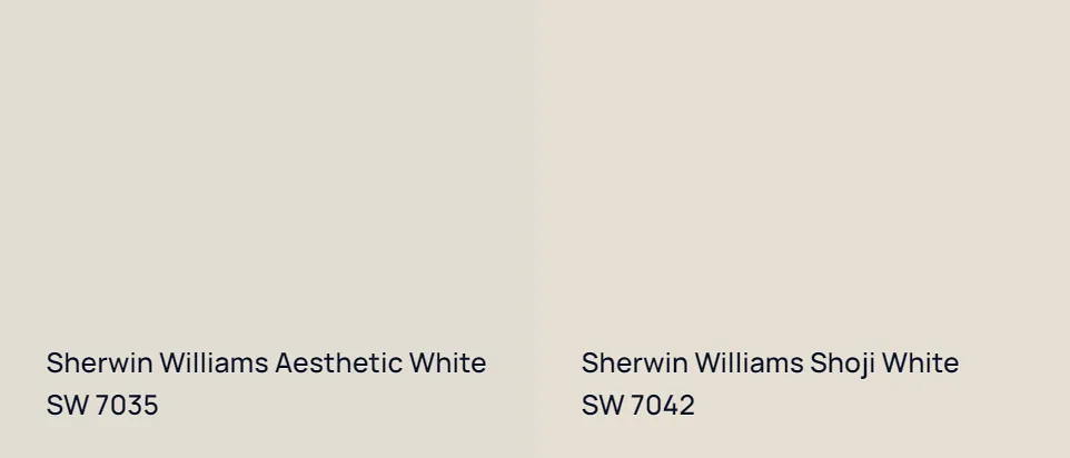 Sherwin Williams Aesthetic White SW 7035 vs Sherwin Williams Shoji White SW 7042