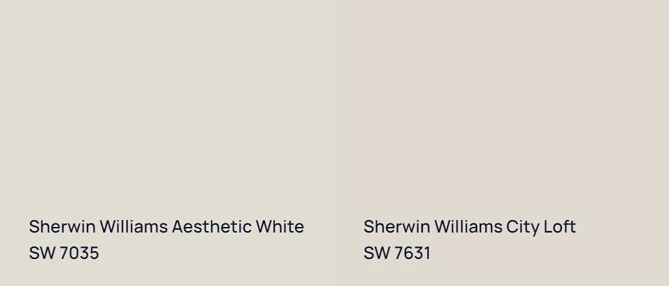 Sherwin Williams Aesthetic White SW 7035 vs Sherwin Williams City Loft SW 7631