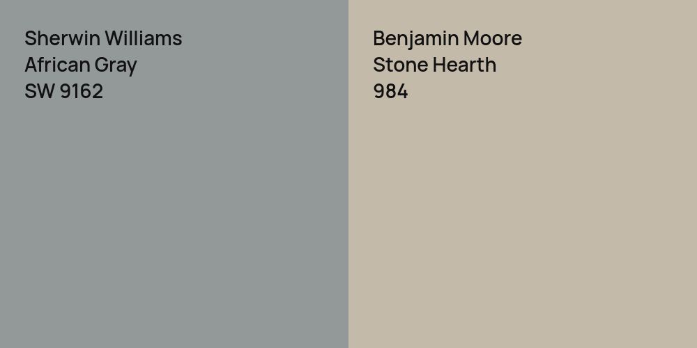 Sherwin Williams African Gray vs. Benjamin Moore Stone Hearth