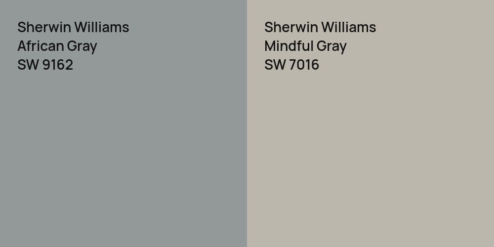 Sherwin Williams African Gray vs. Sherwin Williams Mindful Gray