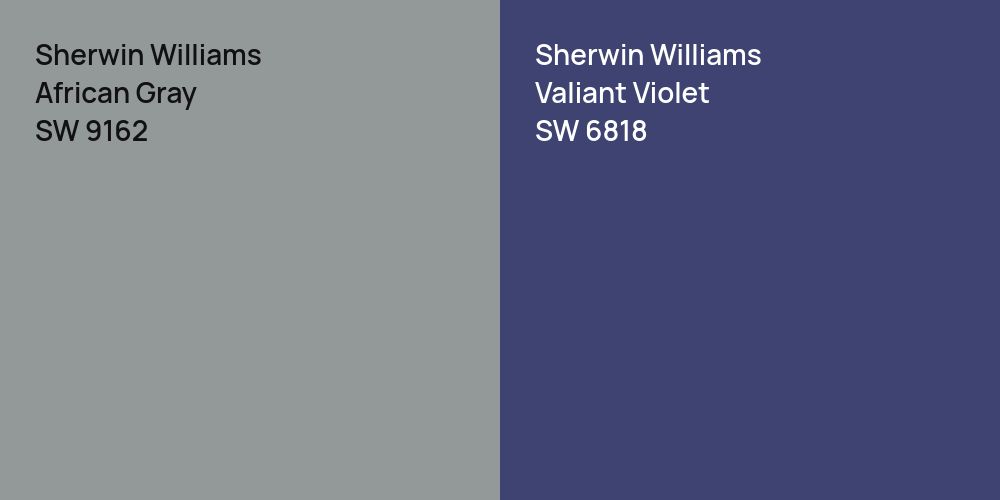 Sherwin Williams African Gray vs. Sherwin Williams Valiant Violet