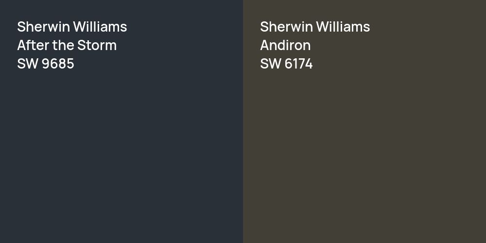 Sherwin Williams After the Storm vs. Sherwin Williams Andiron