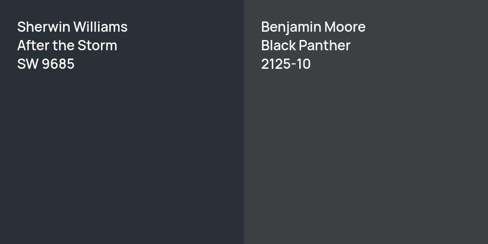 Sherwin Williams After the Storm vs. Benjamin Moore Black Panther