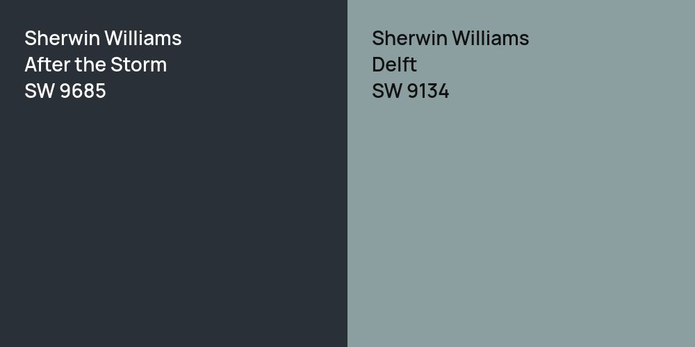 Sherwin Williams After the Storm vs. Sherwin Williams Delft