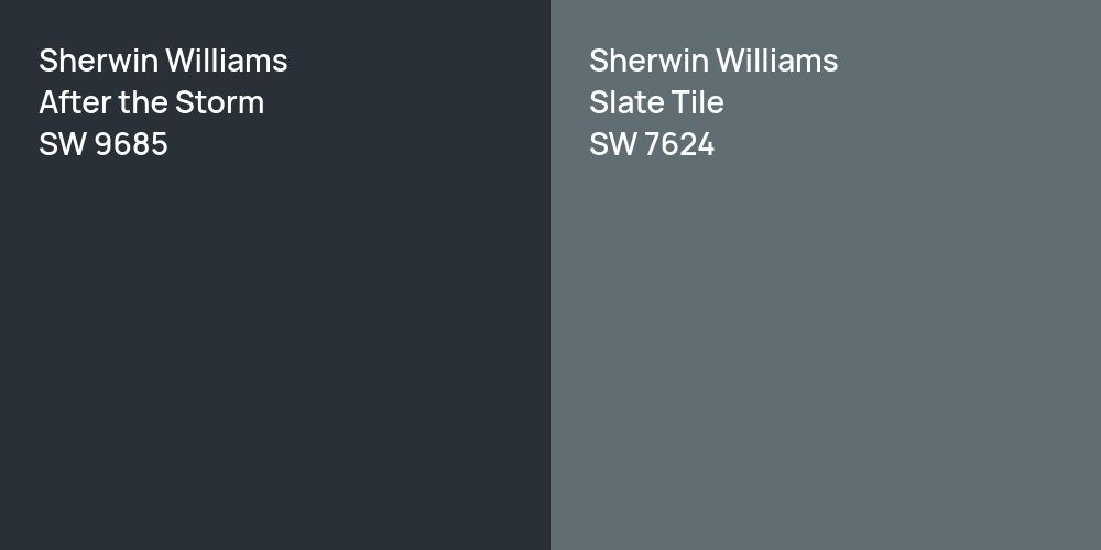 Sherwin Williams After the Storm vs. Sherwin Williams Slate Tile