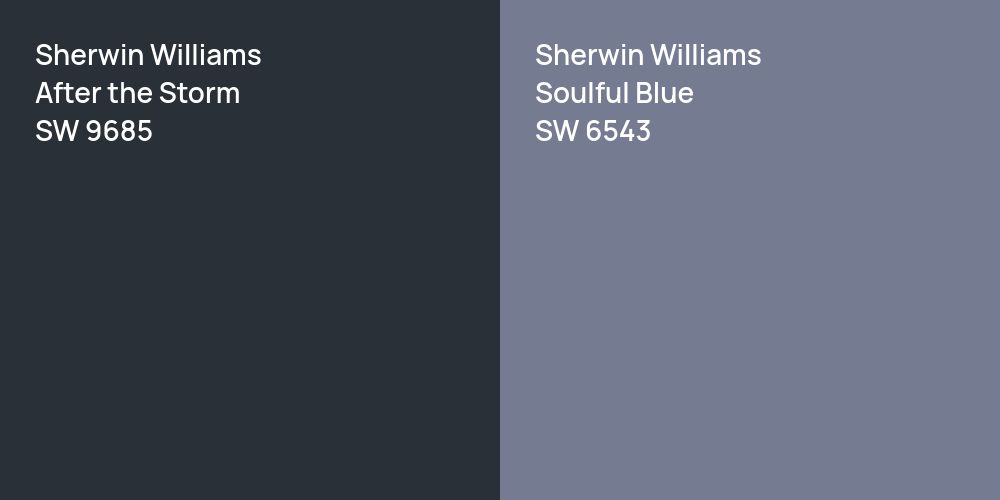 Sherwin Williams After the Storm vs. Sherwin Williams Soulful Blue