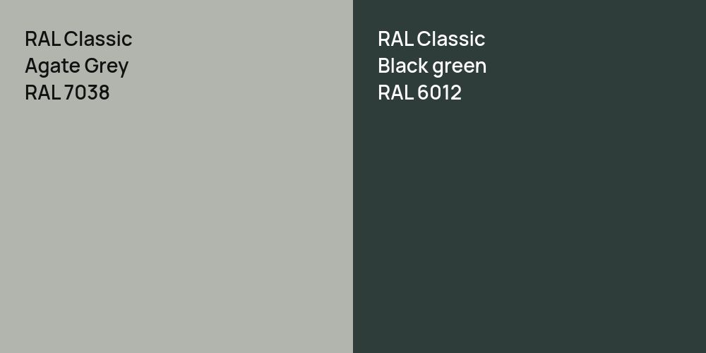 RAL Classic Agate Grey vs. RAL Classic  Black green