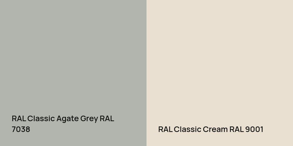 RAL Classic Agate Grey vs. RAL Classic  Cream