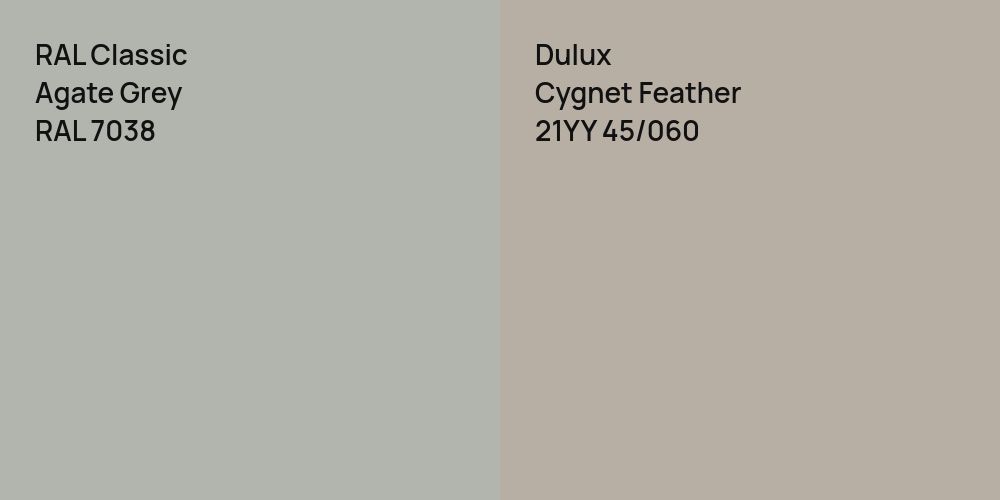 RAL Classic Agate Grey vs. Dulux Cygnet Feather