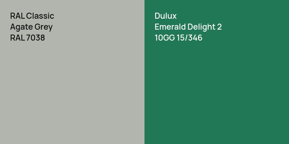 RAL Classic Agate Grey vs. Dulux Emerald Delight 2