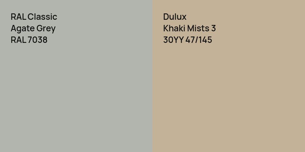 RAL Classic Agate Grey vs. Dulux Khaki Mists 3