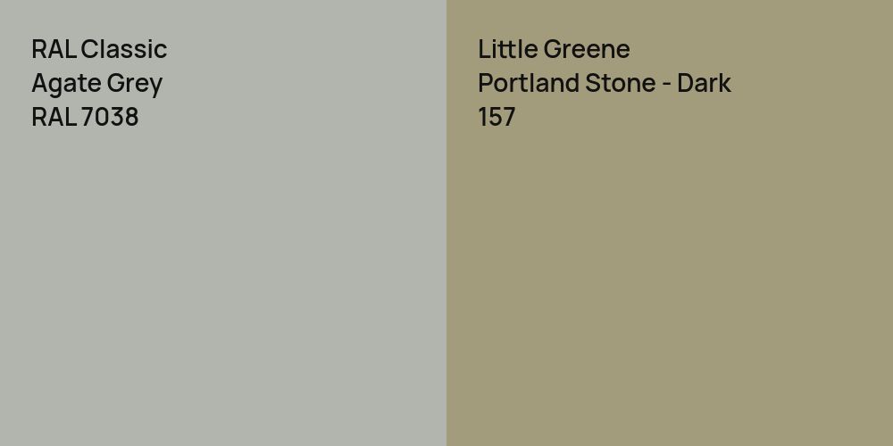 RAL Classic Agate Grey vs. Little Greene Portland Stone - Dark