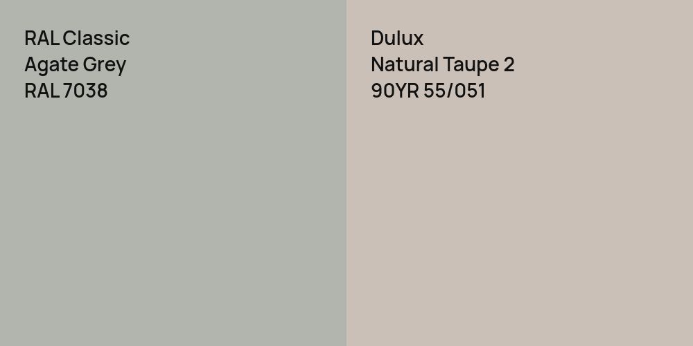 RAL Classic Agate Grey vs. Dulux Natural Taupe 2