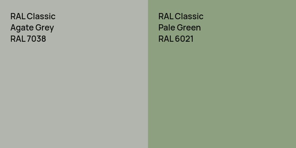 RAL Classic Agate Grey vs. RAL Classic Pale Green