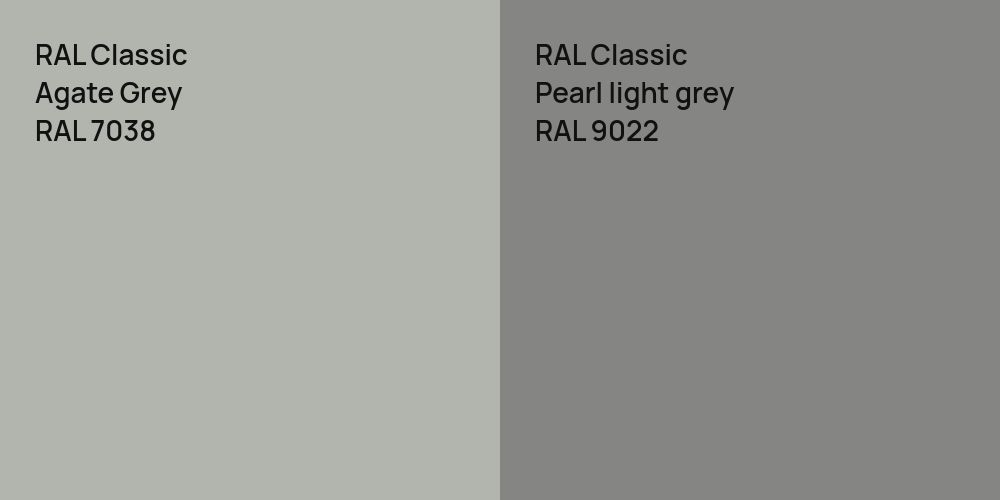 RAL Classic Agate Grey vs. RAL Classic  Pearl light grey