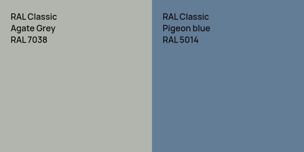 RAL Classic Agate Grey vs. RAL Classic Pigeon blue