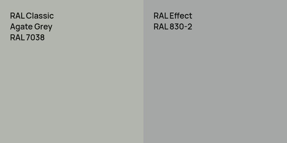 RAL Classic Agate Grey vs. RAL Effect RAL 830-2