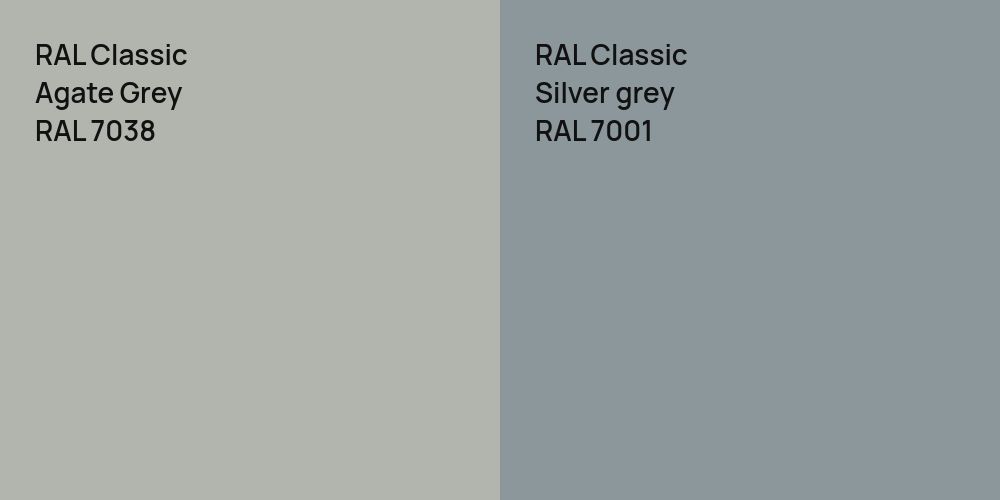 RAL Classic Agate Grey vs. RAL Classic  Silver grey