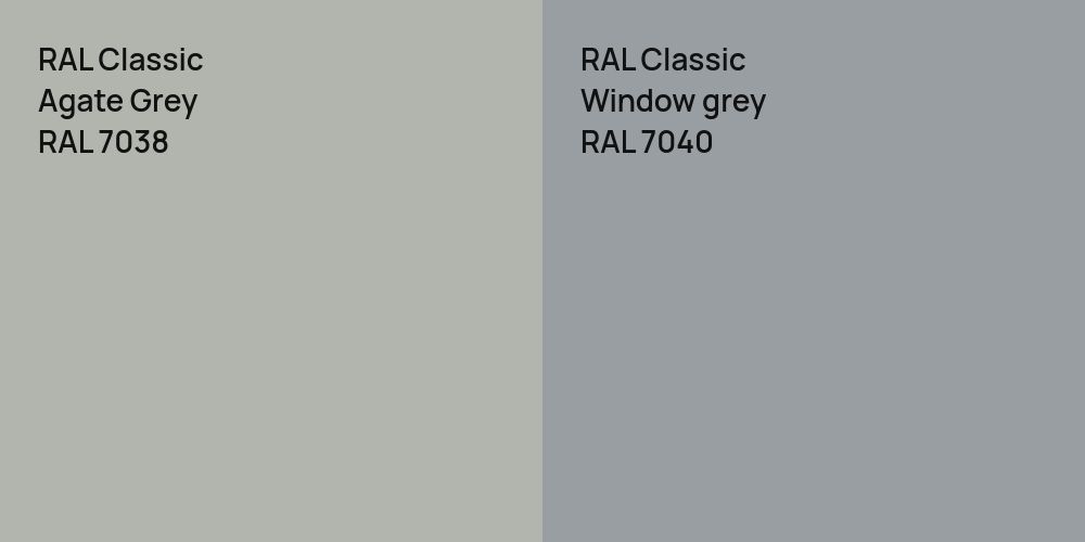 RAL Classic Agate Grey vs. RAL Classic  Window grey