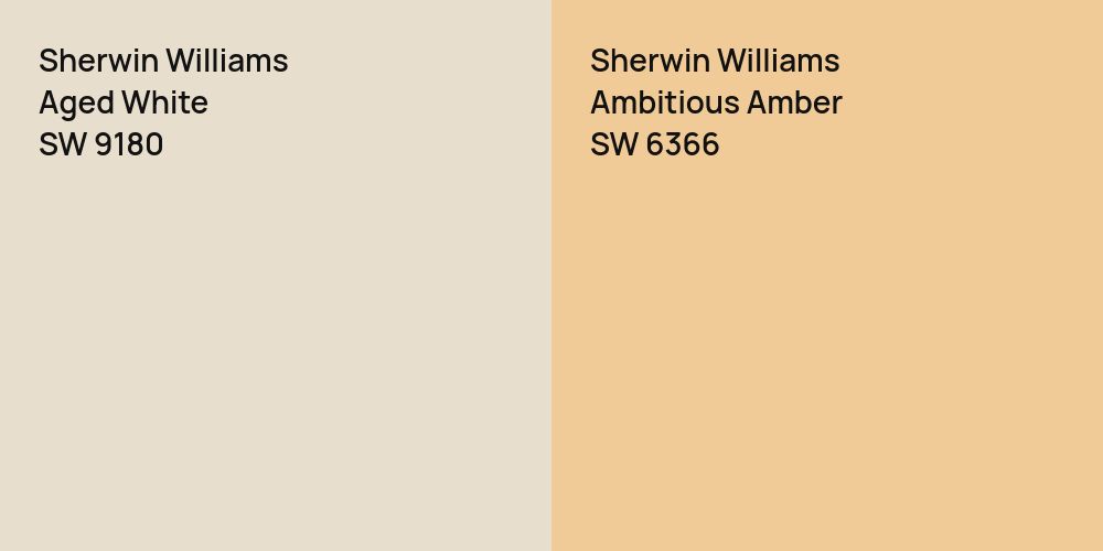 Sherwin Williams Aged White vs. Sherwin Williams Ambitious Amber