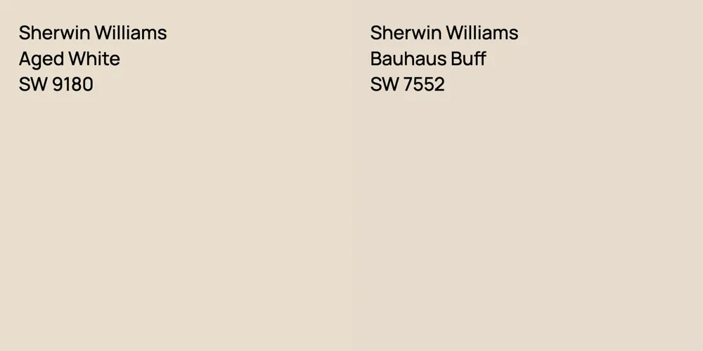 Sherwin Williams Aged White vs. Sherwin Williams Bauhaus Buff