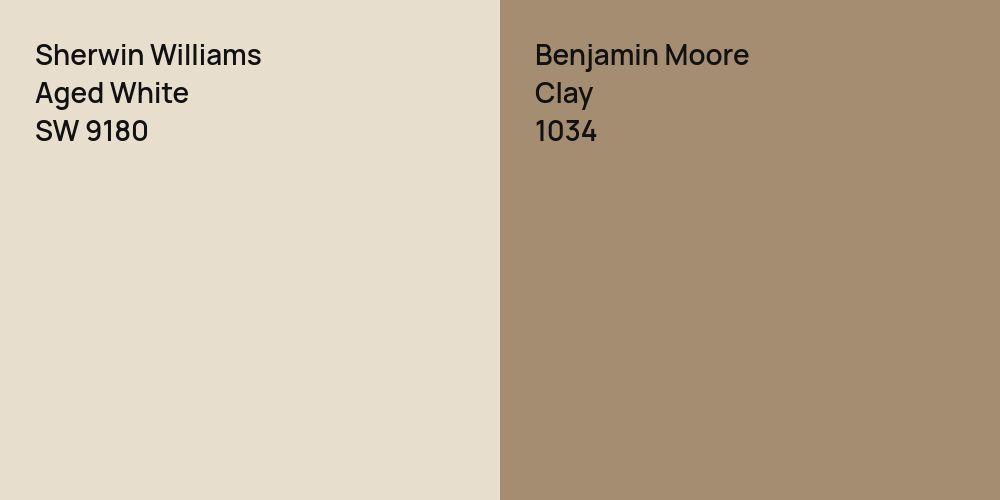 Sherwin Williams Aged White vs. Benjamin Moore Clay