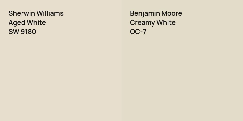 Sherwin Williams Aged White vs. Benjamin Moore Creamy White