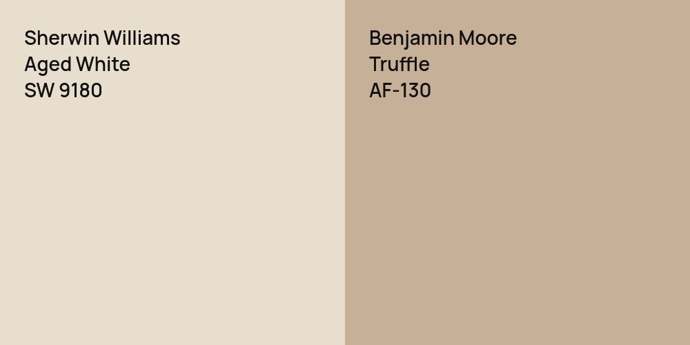 Sherwin Williams Aged White vs. Benjamin Moore Truffle