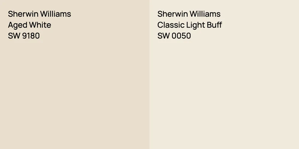 Sherwin Williams Aged White vs. Sherwin Williams Classic Light Buff