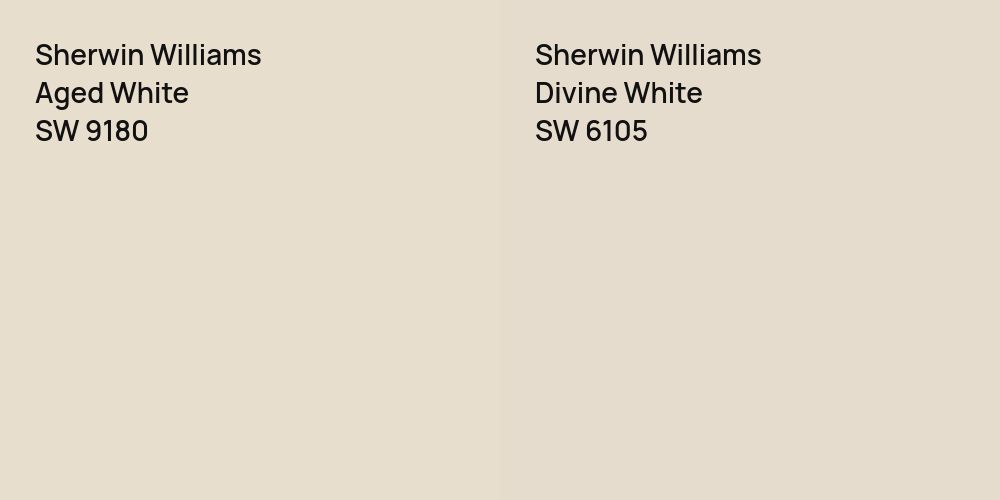 Sherwin Williams Aged White vs. Sherwin Williams Divine White