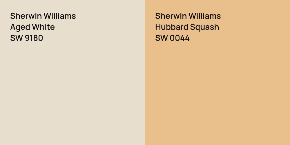 Sherwin Williams Aged White vs. Sherwin Williams Hubbard Squash