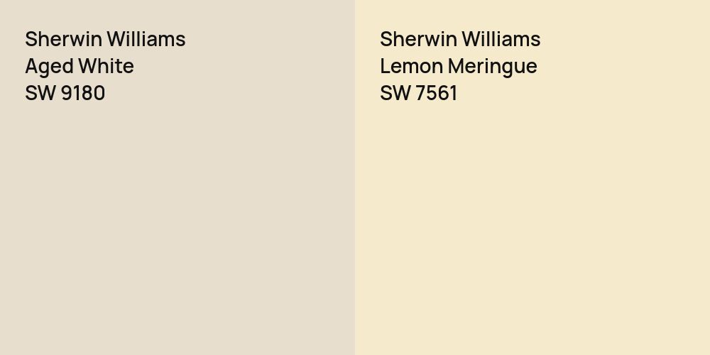 Sherwin Williams Aged White vs. Sherwin Williams Lemon Meringue