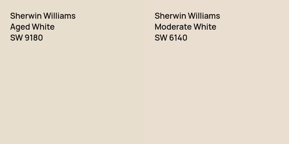 Sherwin Williams Aged White vs. Sherwin Williams Moderate White