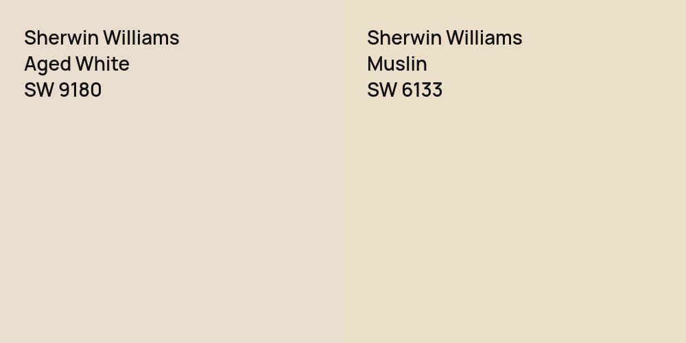 Sherwin Williams Aged White vs. Sherwin Williams Muslin