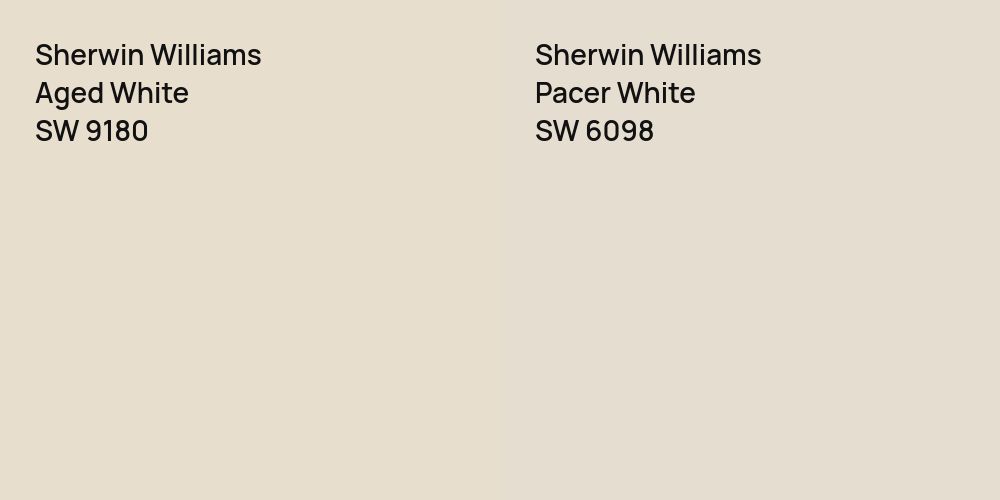 Sherwin Williams Aged White vs. Sherwin Williams Pacer White