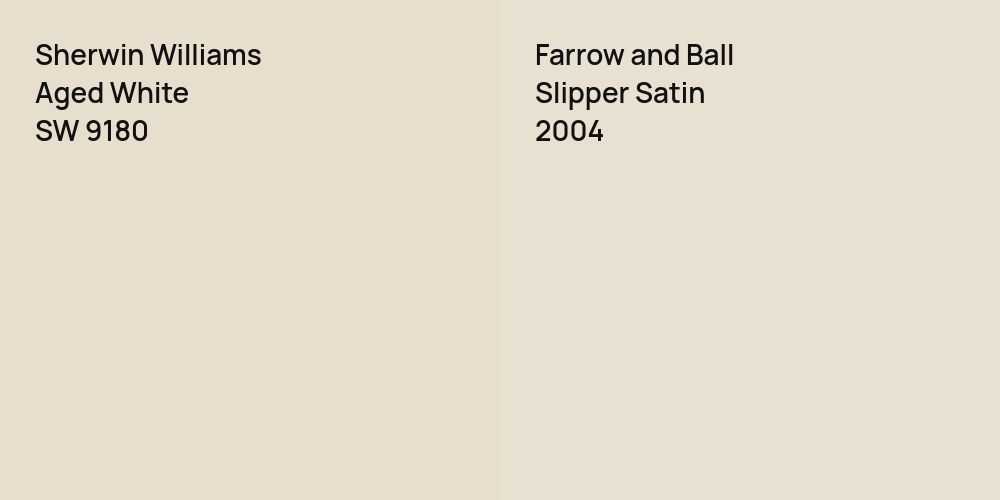 Sherwin Williams Aged White vs. Farrow and Ball Slipper Satin