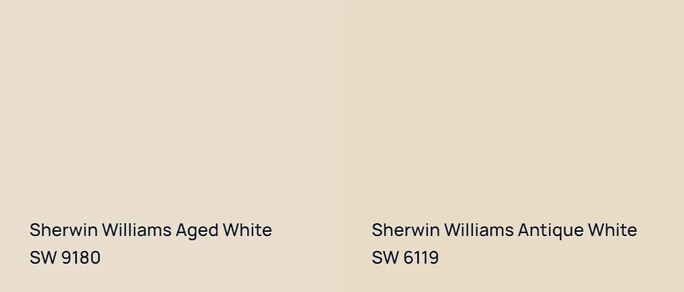 Sherwin Williams Aged White SW 9180 vs Sherwin Williams Antique White SW 6119