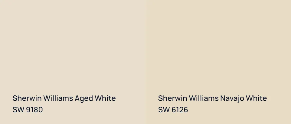 Sherwin Williams Aged White SW 9180 vs Sherwin Williams Navajo White SW 6126