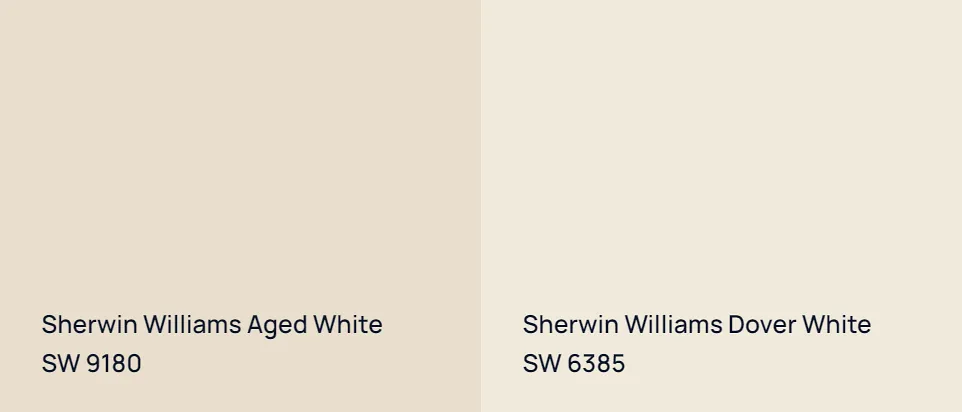 Sherwin Williams Aged White SW 9180 vs Sherwin Williams Dover White SW 6385