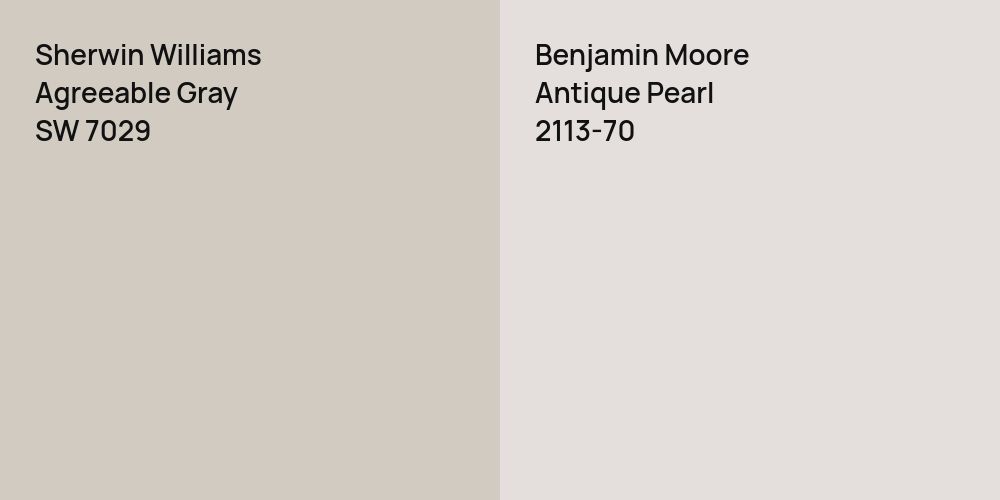 Sherwin Williams Agreeable Gray vs. Benjamin Moore Antique Pearl