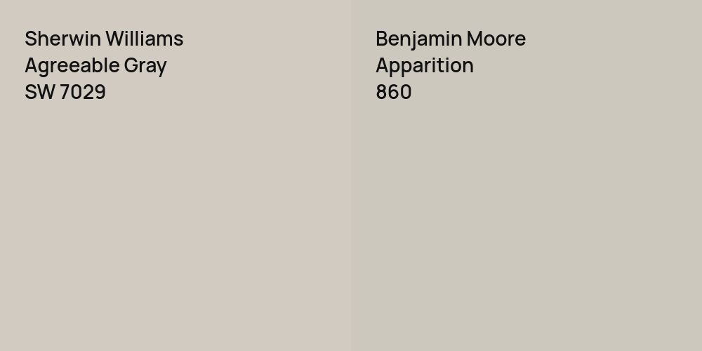 Sherwin Williams Agreeable Gray vs. Benjamin Moore Apparition