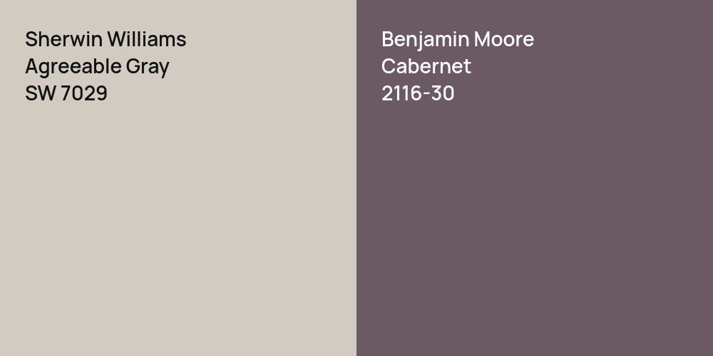 Sherwin Williams Agreeable Gray vs. Benjamin Moore Cabernet