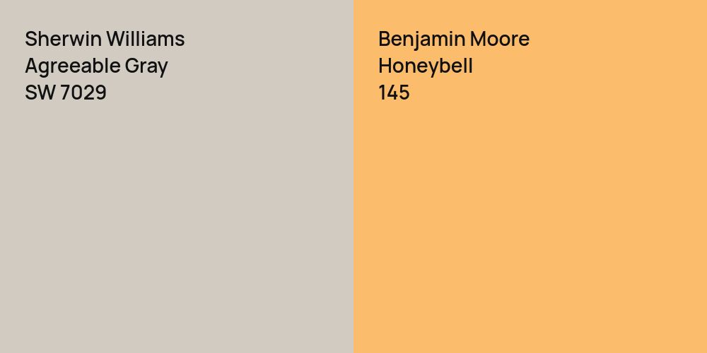 Sherwin Williams Agreeable Gray vs. Benjamin Moore Honeybell