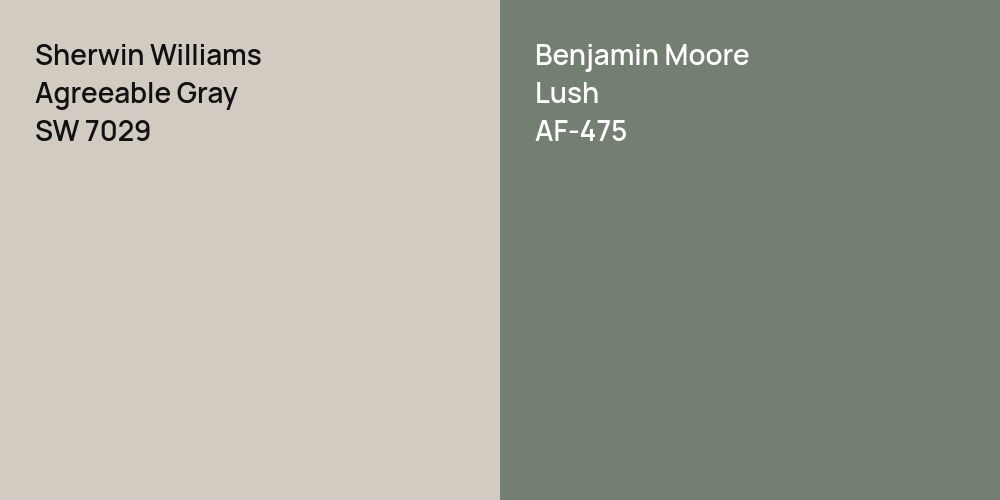 Sherwin Williams Agreeable Gray vs. Benjamin Moore Lush