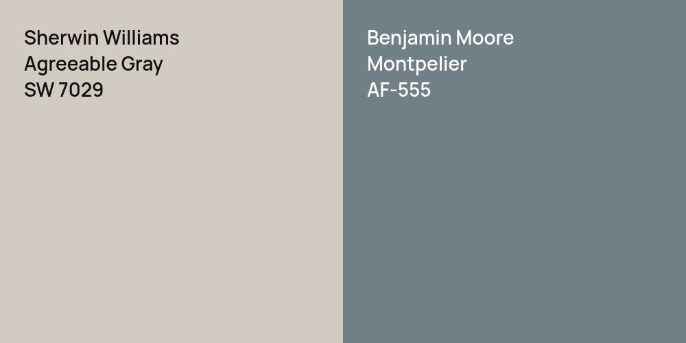 Sherwin Williams Agreeable Gray vs. Benjamin Moore Montpelier