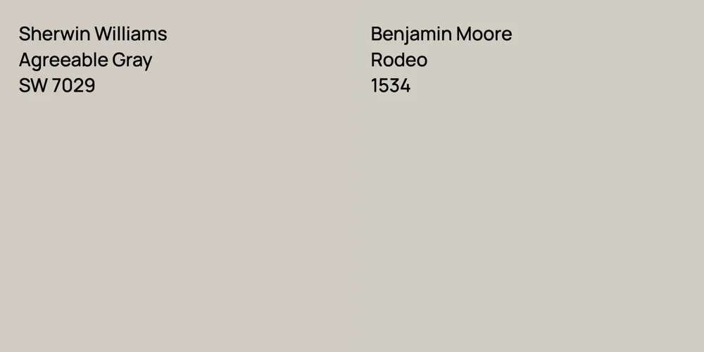 Sherwin Williams Agreeable Gray vs. Benjamin Moore Rodeo