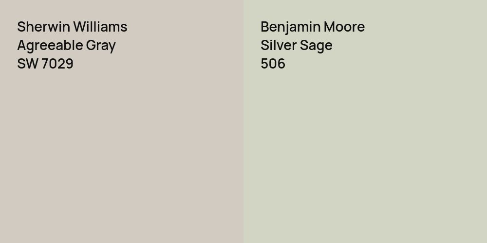 Sherwin Williams Agreeable Gray vs. Benjamin Moore Silver Sage