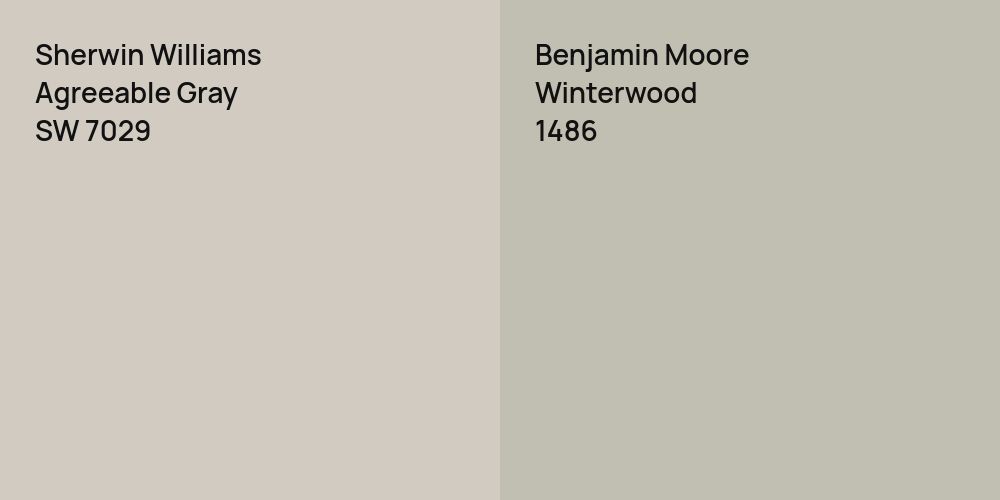 Sherwin Williams Agreeable Gray vs. Benjamin Moore Winterwood